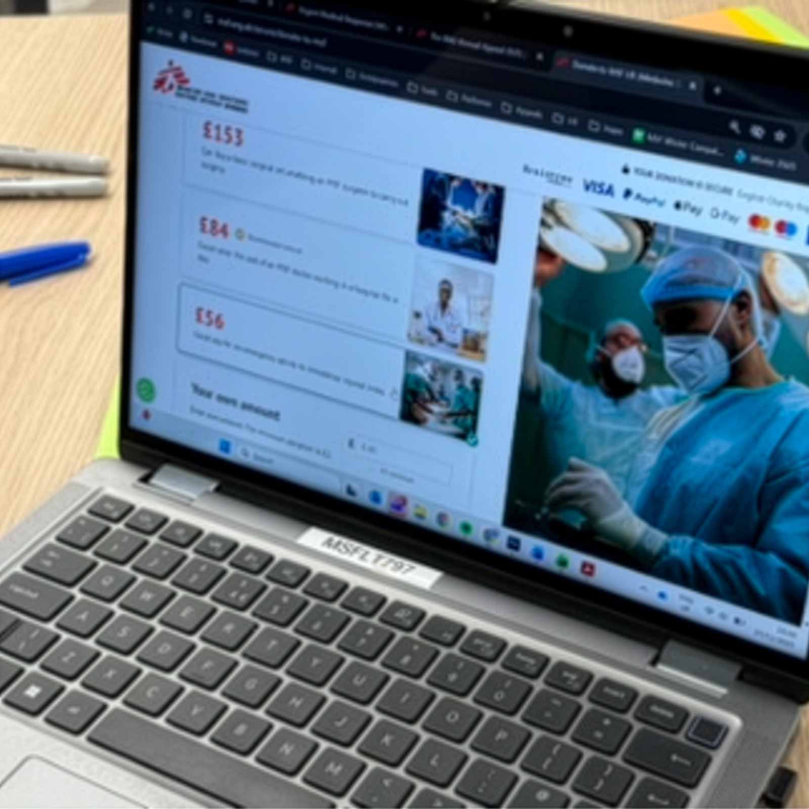 Decision Science | Photo of a laptop with the Médecins Sans Frontières website in a browser